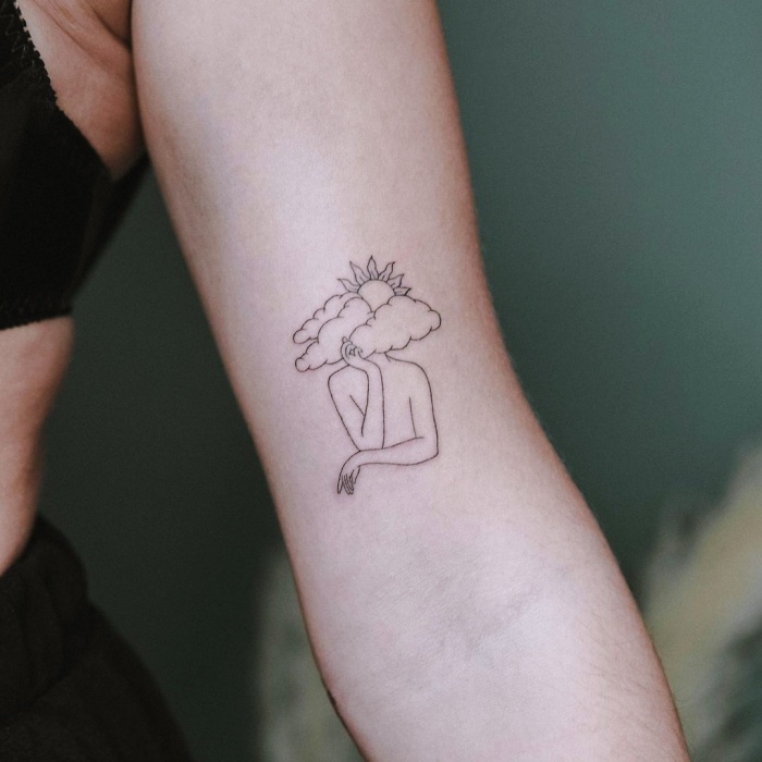 tatuajes con diseño de línea fina, fine line, one line, un solo trazo en forma de mariposa, flores, limones, retratos, animales, corazones