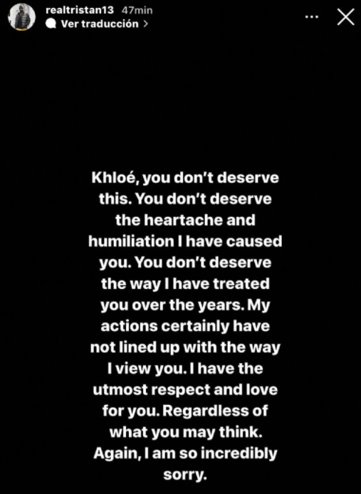 Declaraciones en Instagram sobre la paternidad de Tristan Thompson