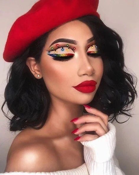 maquillaje de luces; 15 Maquillajes navideños que te convertirán en la reina del invierno