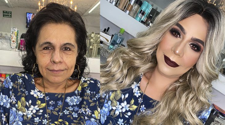Mujer con maquillaje se ve mucho más joven