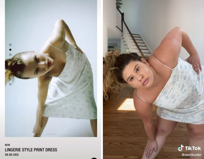 Chica agachada; Recrea poses de las modelos de Zara para mostrar lo ridículas que son