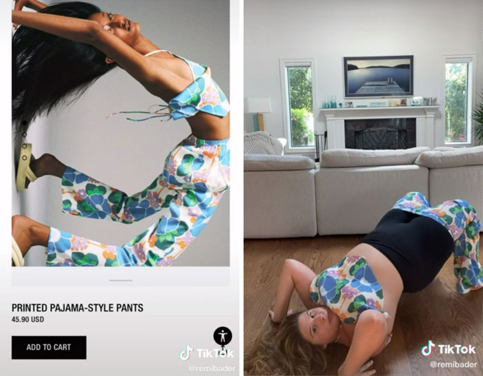 Chica contorsionada; Recrea poses de las modelos de Zara para mostrar lo ridículas que son
