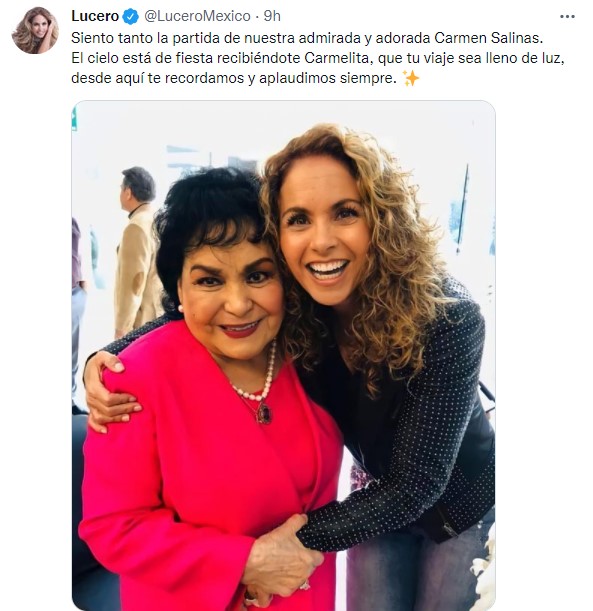 Condolencias sobre la muerte de Carmen Salinas