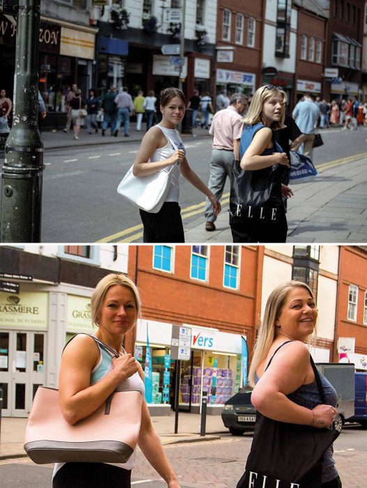 amigas; Chris Porsz Fotógrafo encuentra a personas que fotografió hace años y logra recrear las imágenes