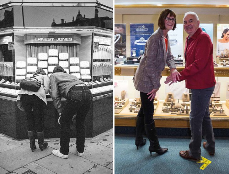 pareja tomada de la mano; Chris Porsz Fotógrafo encuentra a personas que fotografió hace años y logra recrear las imágenes