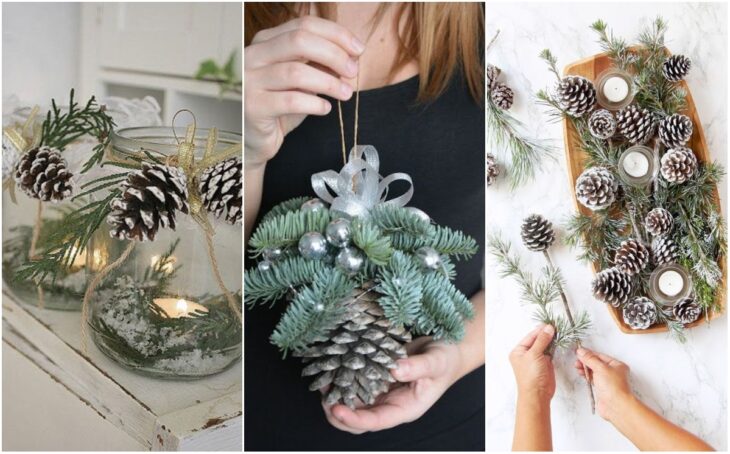 Manualidades con piñones; Tendencias decoración navideña 2021