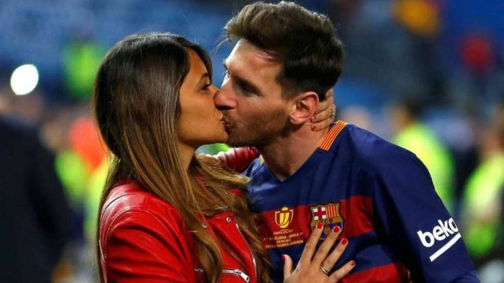 Messi y Antonela en la entrega del Balón de Oro