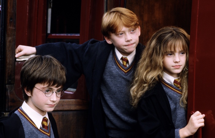 escenas de Harry Potter con Rupert Grint, Daniel Radcliffe y Emma Watson