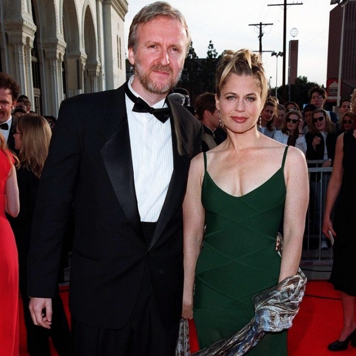 James Cameron y Linda Hamilton
