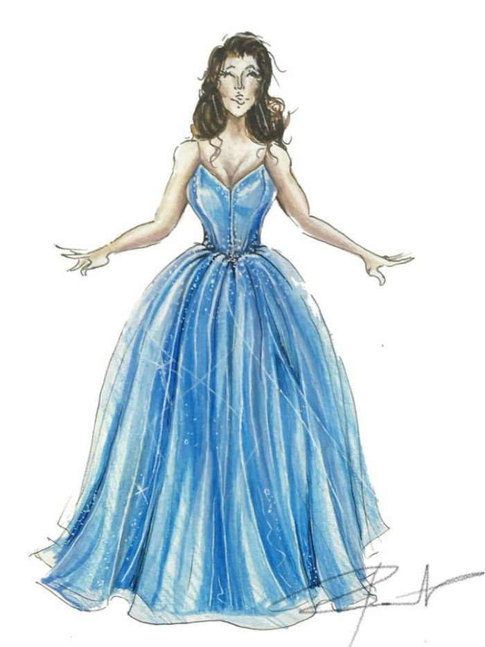 Diseño de vestido; No podía comprar su vestido de graduación, así que su amigo cosió uno para ella