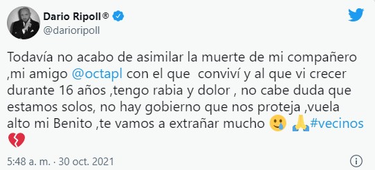 Comentarios en redes sobre el fallecimiento de Octavio Ocaña