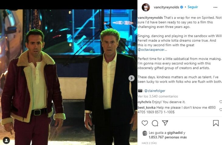 Ryan Reynolds anuncia su retiro de la actuación durante un año