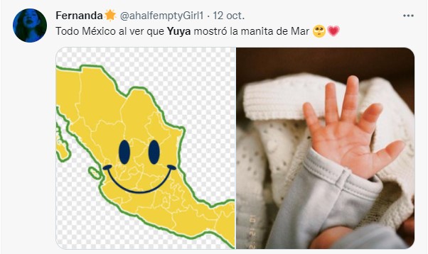 Yuya muestra la mano de su bebé en Instagram