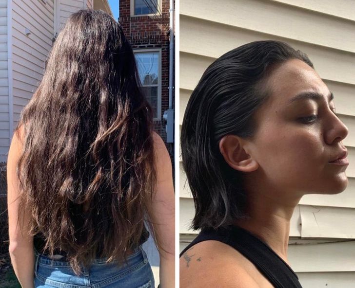 Chica castaña antes y después de cortar su cabello; 15 Cambios de cabello que te inspirarán a hacer lo tuyo