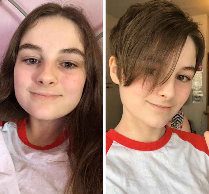 Chica antes y después de cortar su cabello; 15 Cambios de cabello que te inspirarán a hacer lo tuyo