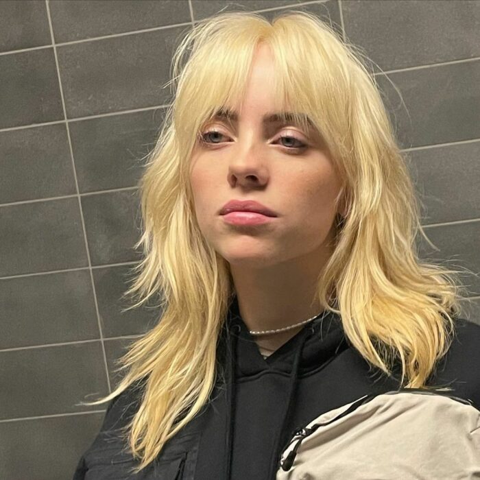 Billie Eilish posando para una fotografía 