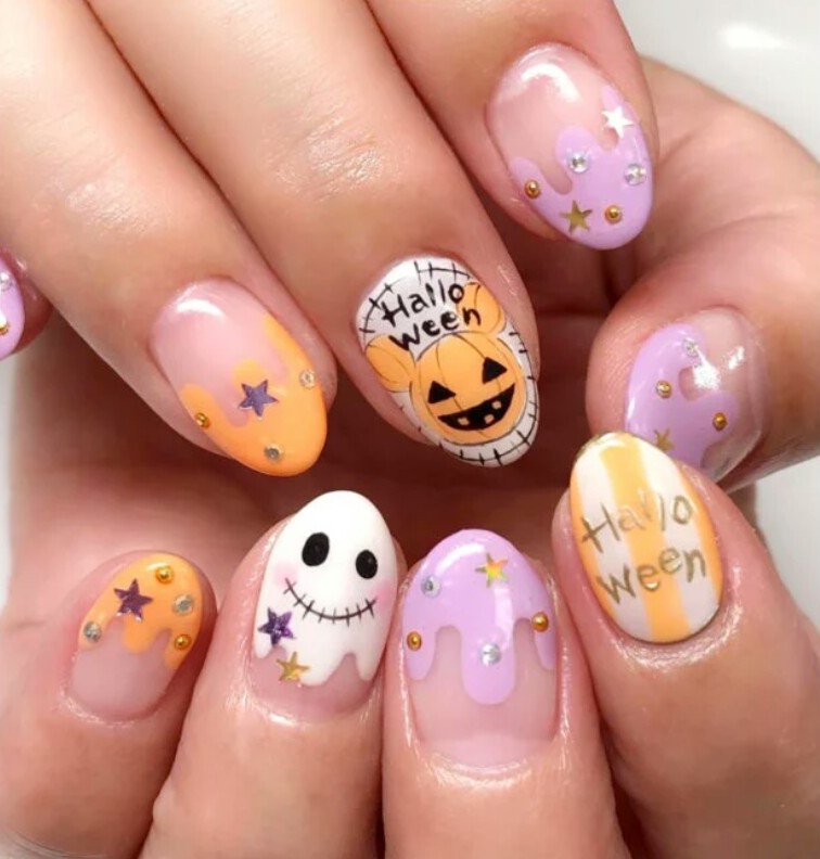Manicura estilo caramelo; 18 Manicuras a las que tu brujita interior no se resistirá