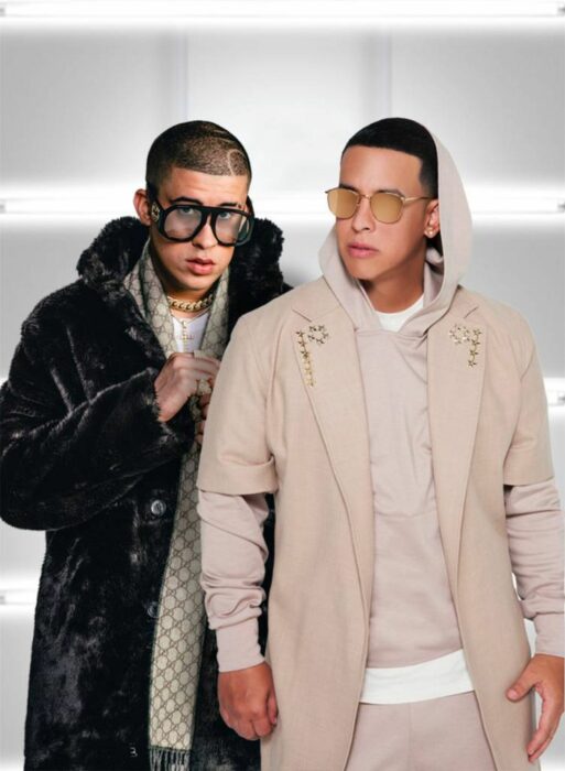 Daddy Yankee y Bad Bunny posando para Rolling Stone