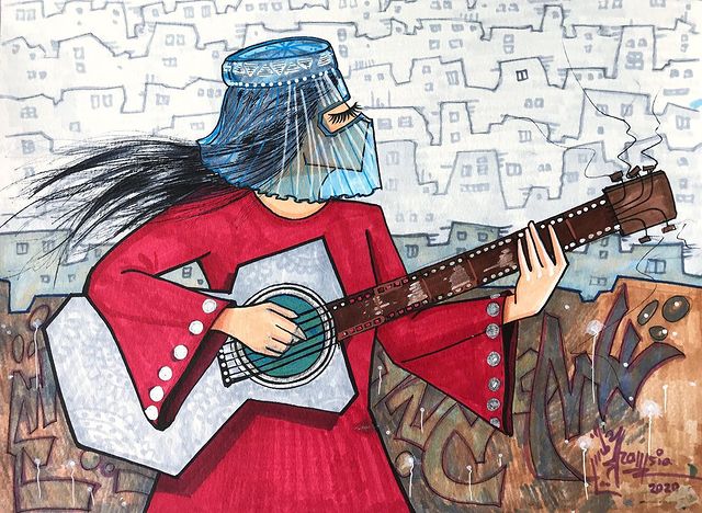 Pintura creada por Shamsia Hassani, grafitera de Kabul