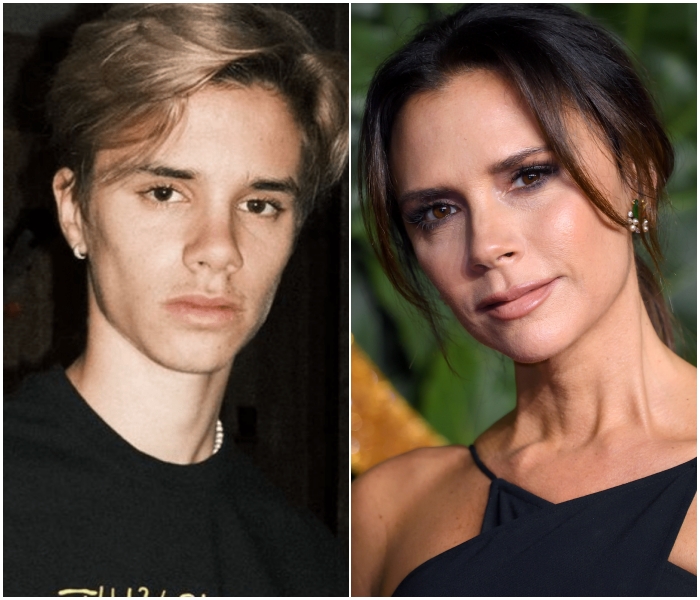 Romeo Beckham y Victoria Beckham