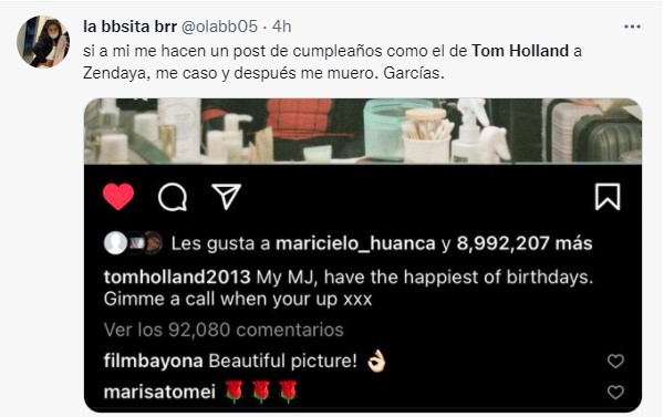 Comentarios en redes sobre el cumpleaños de Zendaya