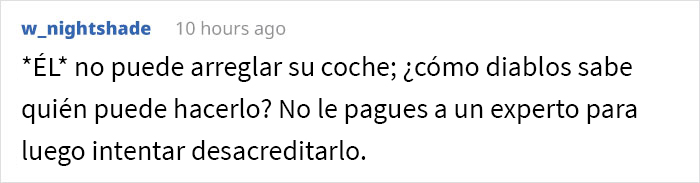 tuit; Se niega a que una chica lo atienda en taller automotriz y queda en ridículo en redes sociales