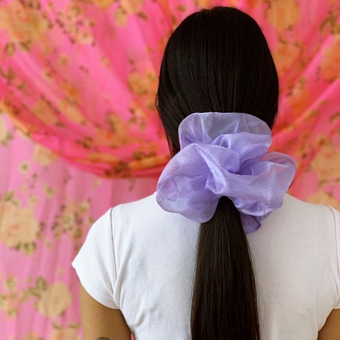coleta simple con scrunchie