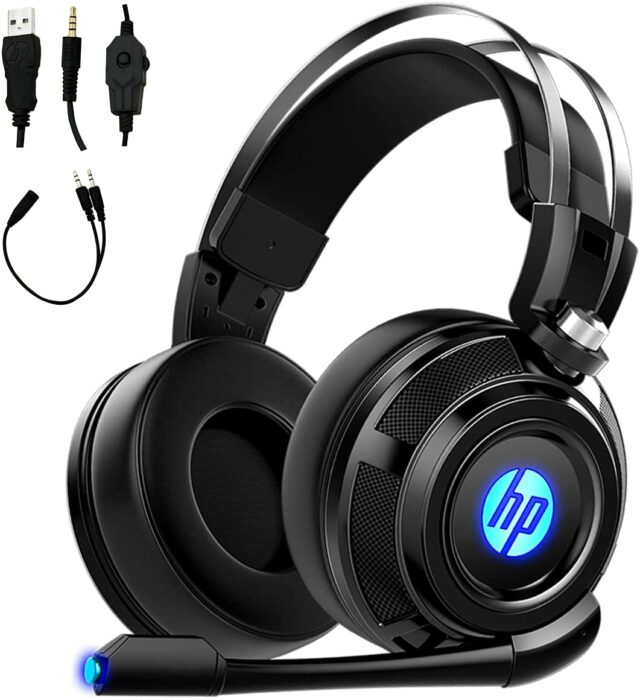 Audífonos de color negro con sonido envolvente