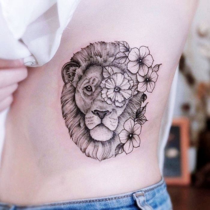 diferentes diseños originales inspirados en el signo zodiacal Leo, tinta negra, con leones, estrellas, constelación
