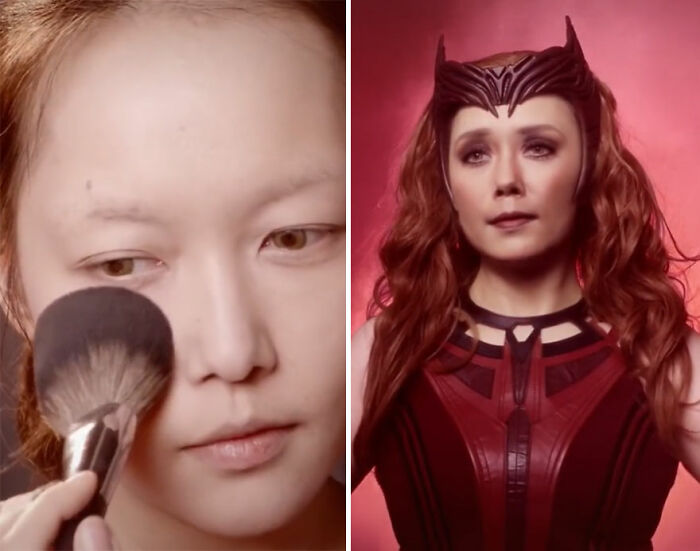 Wanda Maximoff; Maquillista se transforma en celebridades y te hará sentir que ves doble