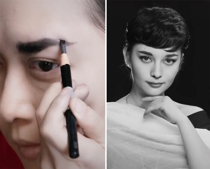 Audrey Hepburn; Maquillista se transforma en celebridades y te hará sentir que ves doble