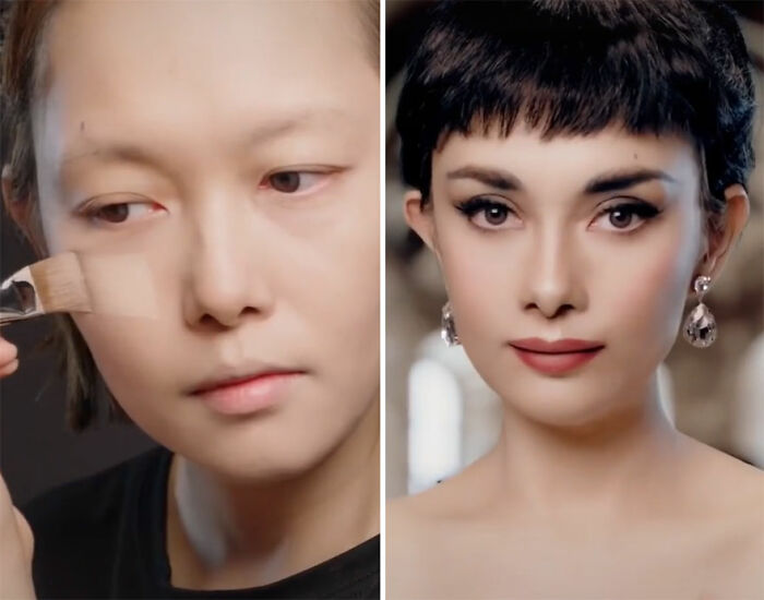 Audrey Hepburn; Maquillista se transforma en celebridades y te hará sentir que ves doble