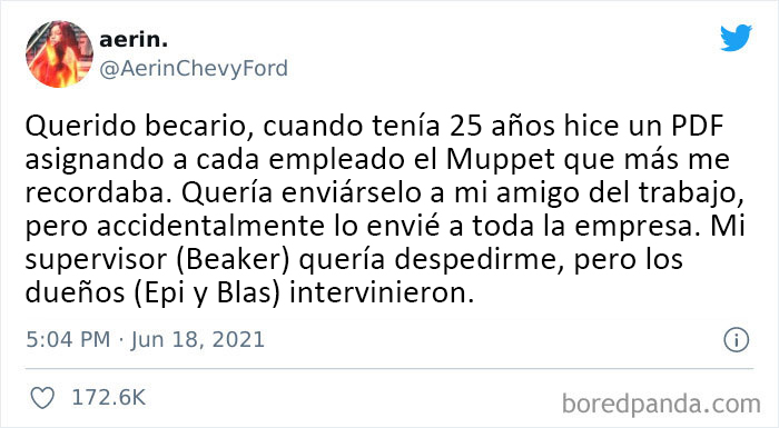Tuit apoyando error cometido por becario de HBO