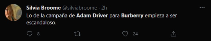 reacciones, memes, comentarios de Adam Driver en comercial de Burberry