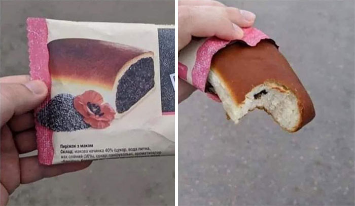 Pan relleno de chocolate ;personas que fueron estafadas al comprar comida rápida