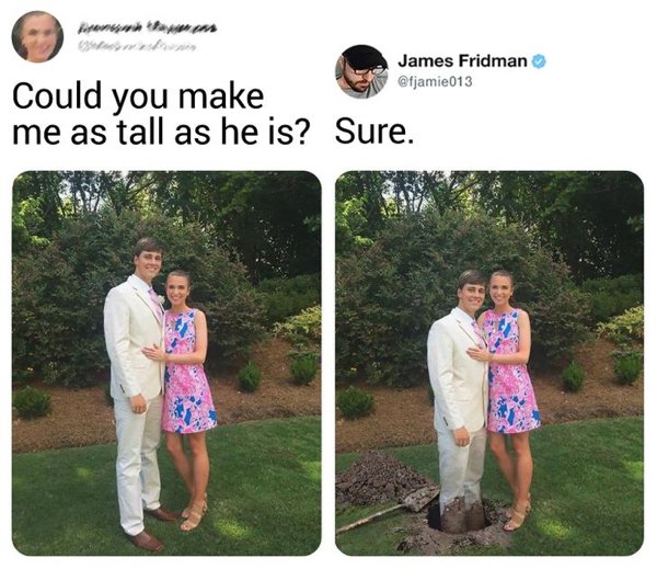 Modificaciones que hizo James Fridman a una fotografía en twitter 