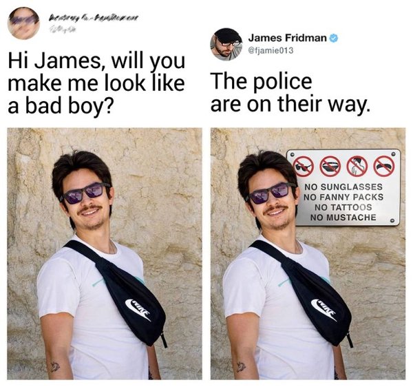 Modificaciones que hizo James Fridman a una fotografía en twitter 
