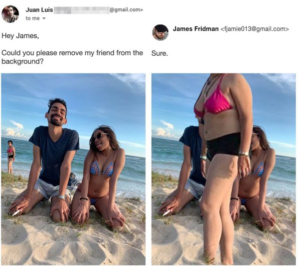 Modificaciones que hizo James Fridman a una fotografía en twitter 