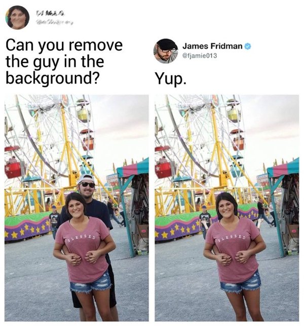Modificaciones que hizo James Fridman a una fotografía en twitter 