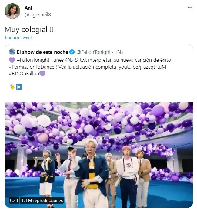 Tuit sobre BTS presenta Permission to dance y hace vibrar a internet
