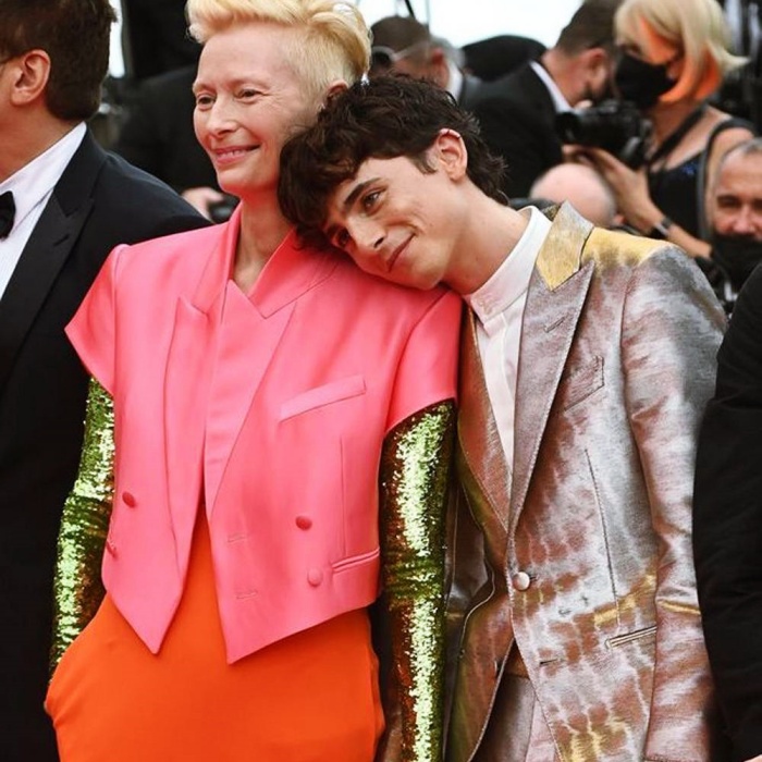 Timothée Chalamet y Tilda Swinton