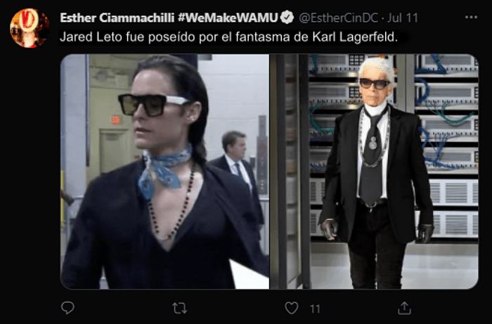 reacciones, opiniones, bromas y memes en twitter sobre Jared Leto en la UFC