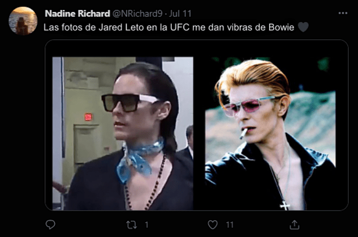 reacciones, opiniones, bromas y memes en twitter sobre Jared Leto en la UFC