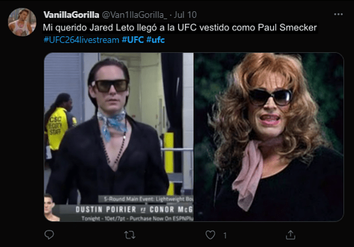 reacciones, opiniones, bromas y memes en twitter sobre Jared Leto en la UFC