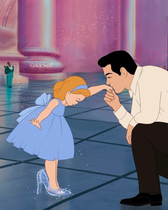 Ilustración del príncipe Encantador de Oksana Pashchenko; artista reimagina a príncipes Disney como papás
