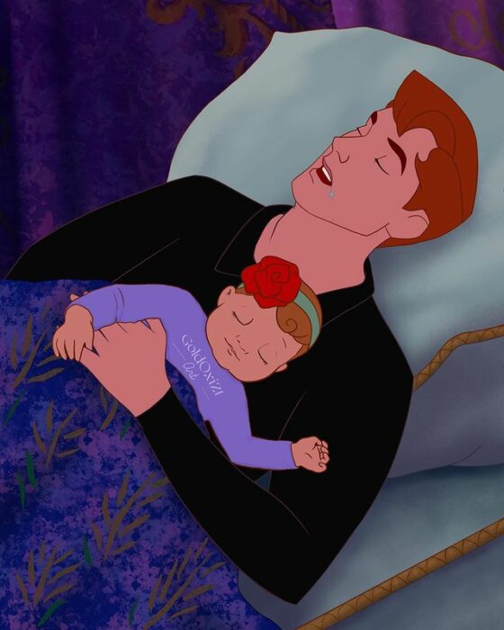 Ilustración del príncipe Felipe de Oksana Pashchenko; artista reimagina a príncipes Disney como papás