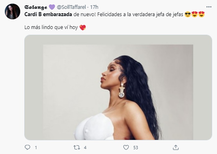 reacciones en Twitter al embarazo de Cardi B