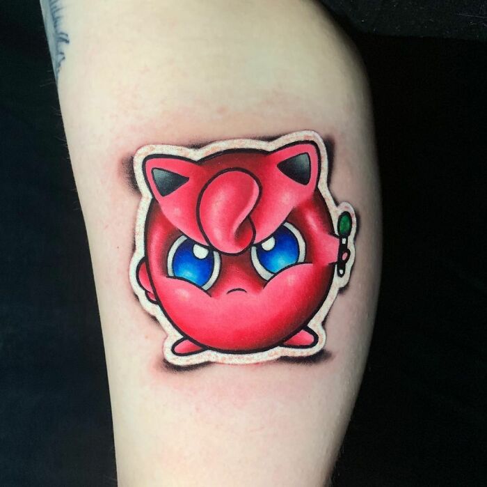 jigglypuff ;Artista crea hermoso tatuajes que parecen 'stickers' para la piel