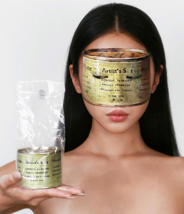 Artista Dain Yoon haciendo un maquillaje con ilusión óptica