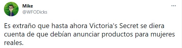 Opiniones en Twitter sobre el cambio en Victoria's Secret